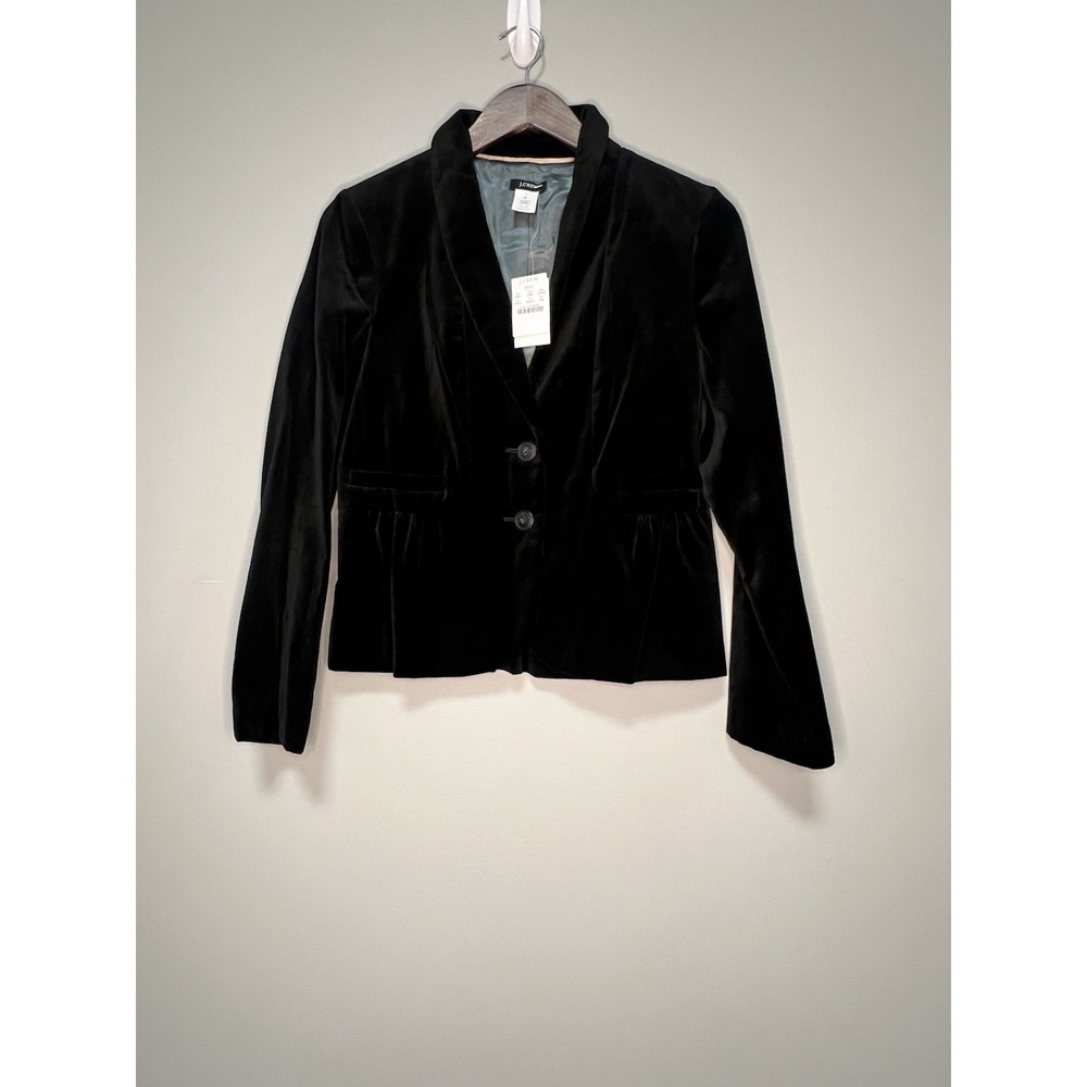 J.CREW Women's Velvet Blazer Size 6P Black Lined New With Tags!
